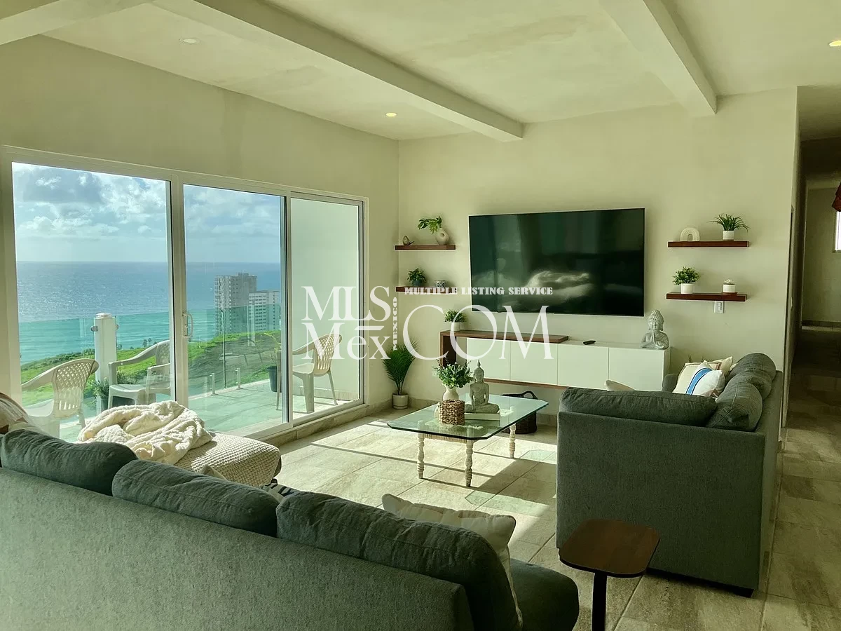 Ocean View Furnished Apartment for Rent in Rosarito | 3BR | Villas San Ángel | Near U.S. Border